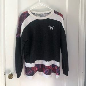 PINK gray/floral sweater